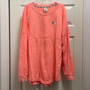 PINK Oversized Towel Sweatshirt (L-Peach)